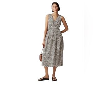 J. Crew Leopard Print V‑Neck Maxi Dress - Beige & Black